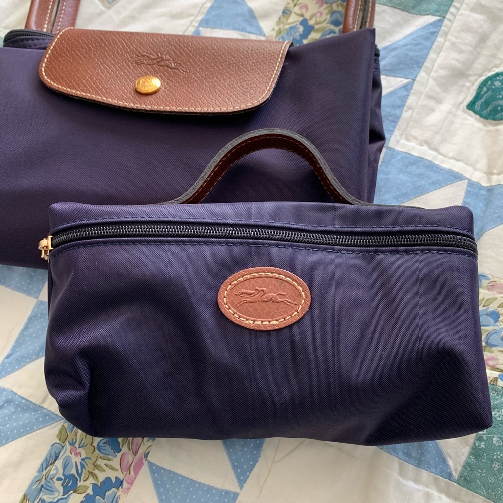 BNWOT Long champ cosmetic case/ pencil case